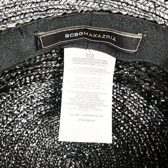 BCBG Black Straw Hat - Picture 3 of 12